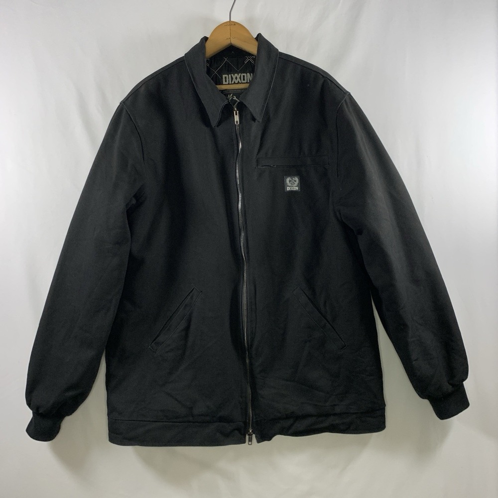 Dixxon Flannel Company Canvas Zip Jacket Mens Large Black Quilted Work Street